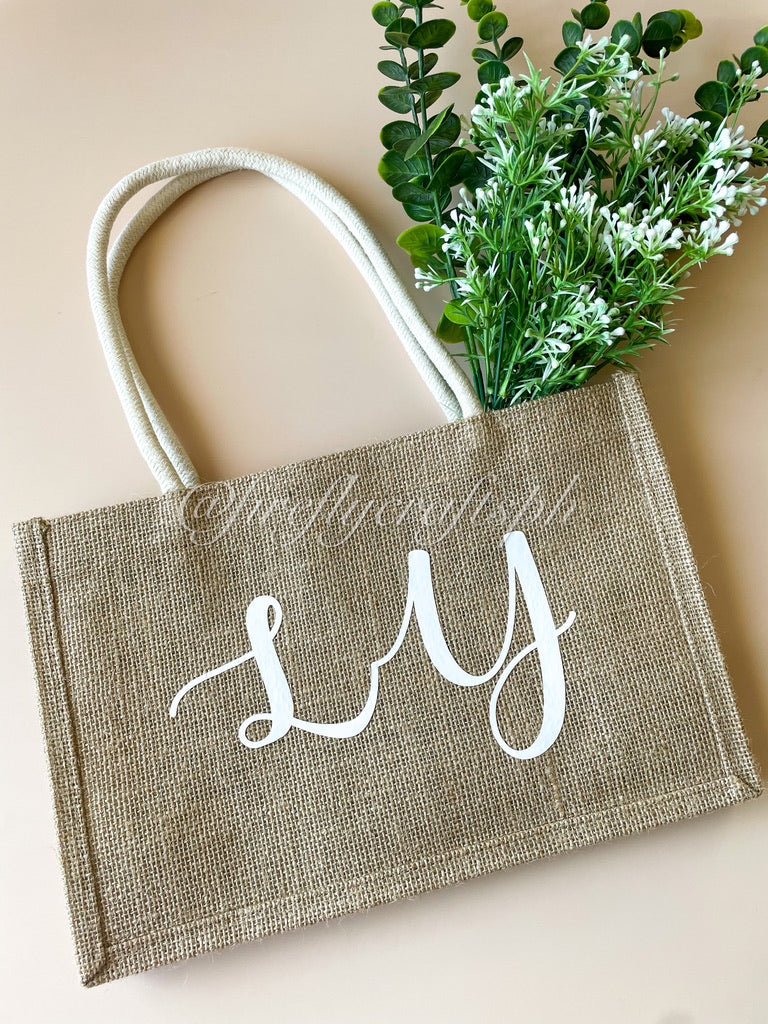 Burlap Beach Bag