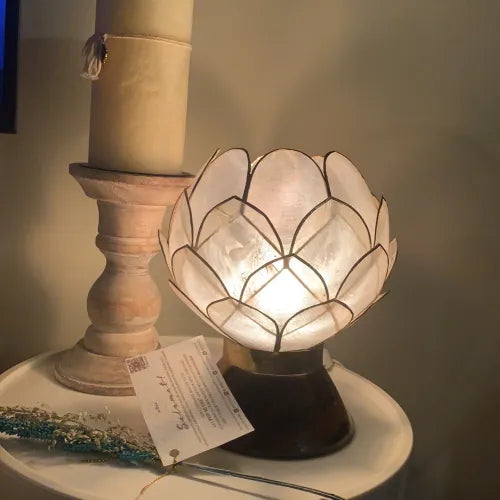 Floral Capiz Lamp