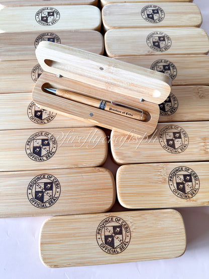 Bamboo Case with Pen