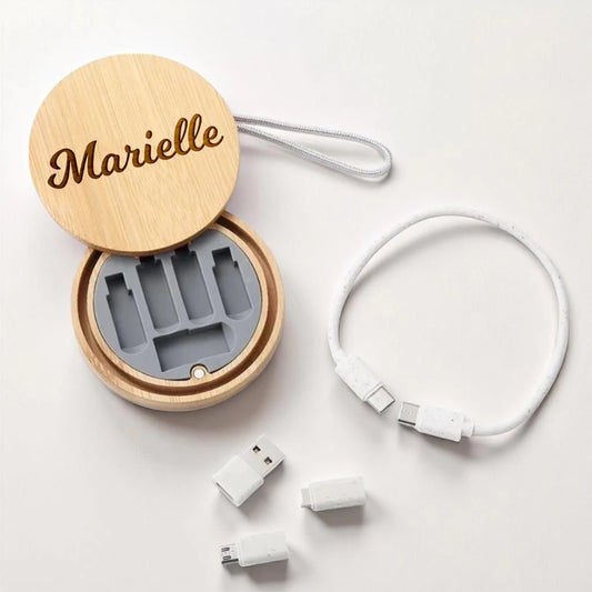 6in1 Wooden Charging Cable Adaptor